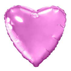 Шар Сердце, Розовый блеск / Pink (в упаковке)