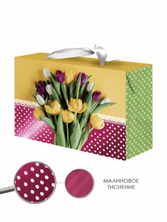 Пакет-коробка "Тюльпаны"