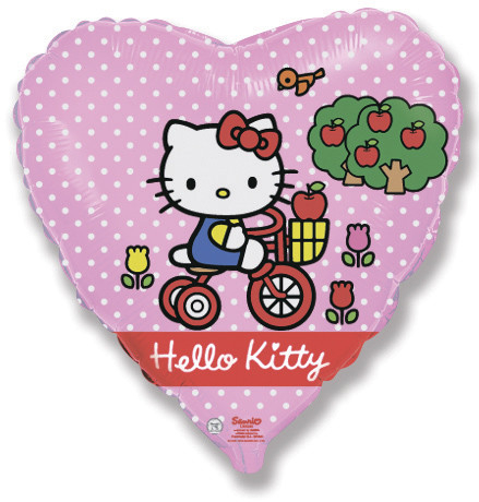 Шар Сердце, Хелло Китти на велосипеде / Hello Kitty
