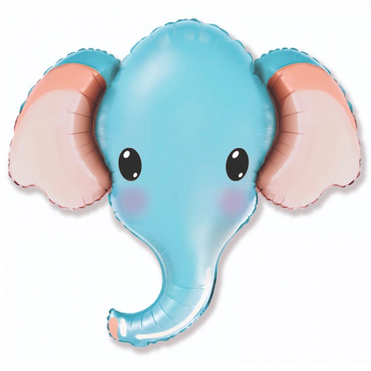 Шар Мини-фигура, Слоник голубой голова (в упаковке)