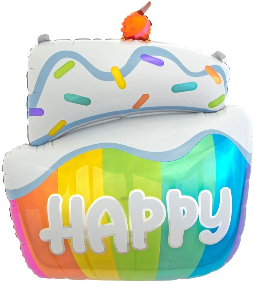 Шар Фигура Радужный тортик на Счастье (в упаковке)