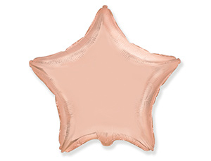 Шар Звезда, Розовое золото, Металлик / Rose Gold (в упаковке)