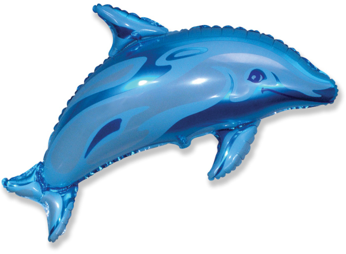Шар Фигура, Дельфинчик (синий) / Delfy (в упаковке)