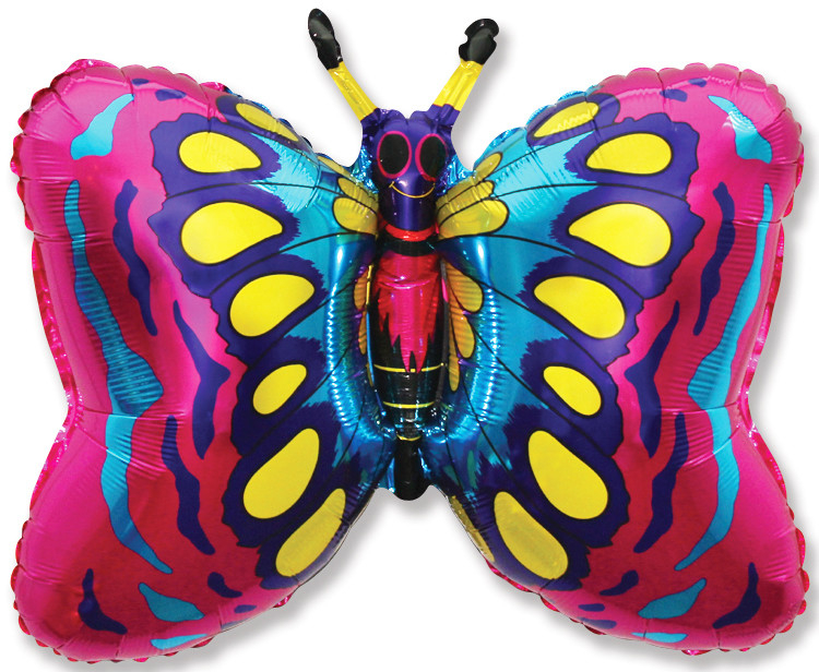 Шар Фигура, Бабочка (фуксия) / Butterfly (в упаковке)